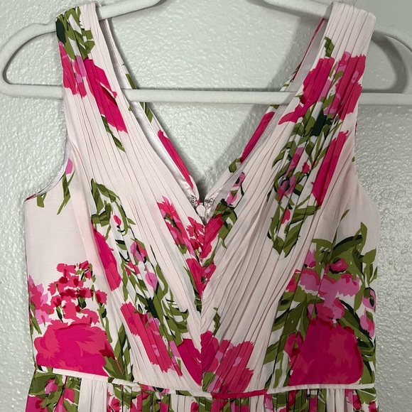 Boden Pink Floral Garden Party Swishy Dress Size 4 Petite - Picture 4 of 15